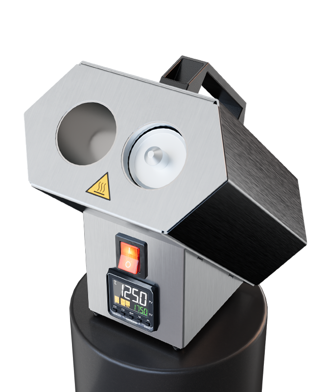 Digitaler Kartuschenheizer mit zwei Heizrohren für 310-ml-Kartuschen, stufenlos einstellbar bis 175 °C, für präzise Materialerwärmung.